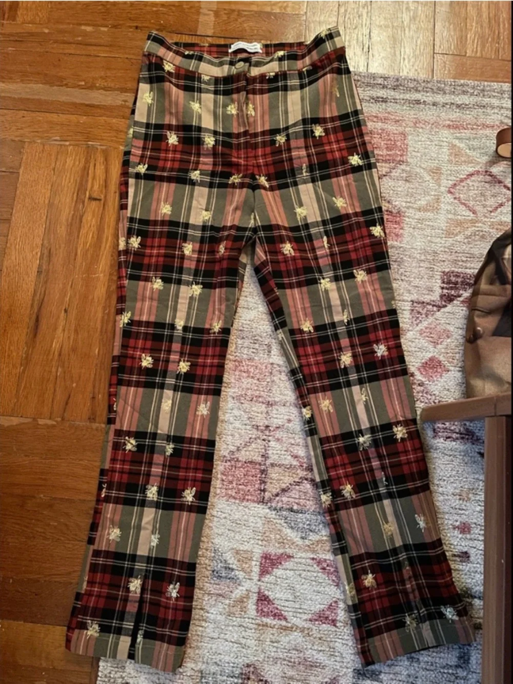 Urban Outfitters Plaid High-Rise Straight-Leg Pants in Red, Tan, Black - Picture 5 of 5